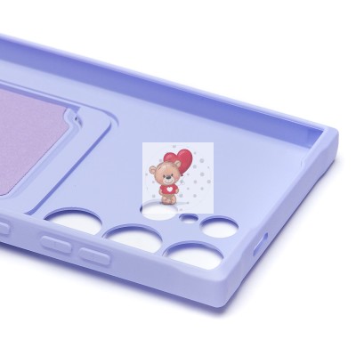 Чехол-накладка для Samsung Galaxy S24 Ultra (светло-фиолетовый) - SC304 с картхолдером