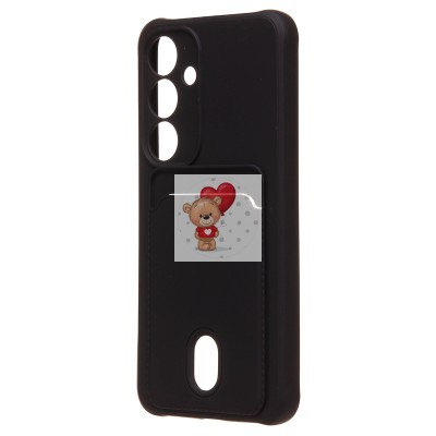 Чехол-накладка для Samsung Galaxy S24 (черный) - SC304 с картхолдером