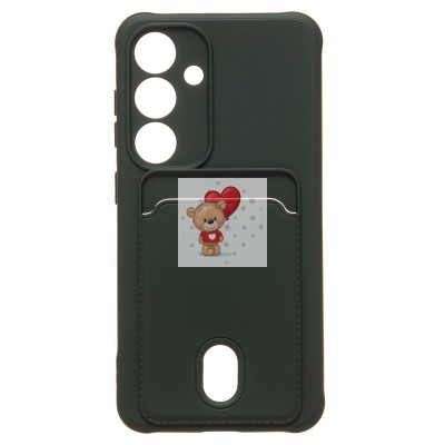 Чехол-накладка для Samsung Galaxy S24 (темно-зеленый) - SC304 с картхолдером Чехол-накладка для Samsung Galaxy S24 (темно-зеленый) - SC304 с картхолдером