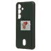 Чехол-накладка для Samsung Galaxy S24 (темно-зеленый) - SC304 с картхолдером