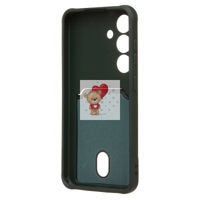 Чехол-накладка для Samsung Galaxy S24 (темно-зеленый) - SC304 с картхолдером