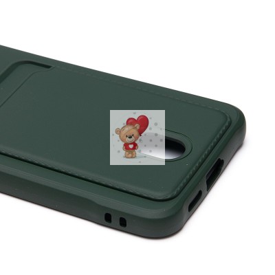 Чехол-накладка для Samsung Galaxy S24 (темно-зеленый) - SC304 с картхолдером