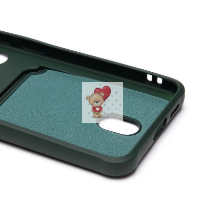 Чехол-накладка для Samsung Galaxy S24 (темно-зеленый) - SC304 с картхолдером