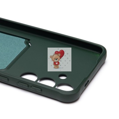 Чехол-накладка для Samsung Galaxy S24 (темно-зеленый) - SC304 с картхолдером