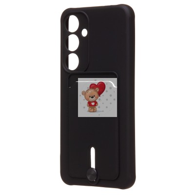 Чехол-накладка для Samsung Galaxy S24+ (черный) - SC304 с картхолдером