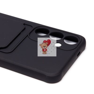 Чехол-накладка для Samsung Galaxy S24+ (черный) - SC304 с картхолдером