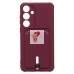 Чехол-накладка для Samsung Galaxy S24+ (бордовый) - SC304 с картхолдером