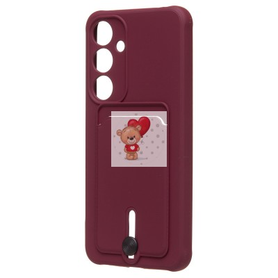 Чехол-накладка для Samsung Galaxy S24+ (бордовый) - SC304 с картхолдером