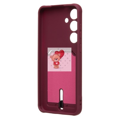 Чехол-накладка для Samsung Galaxy S24+ (бордовый) - SC304 с картхолдером