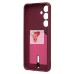 Чехол-накладка для Samsung Galaxy S24+ (бордовый) - SC304 с картхолдером
