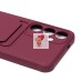 Чехол-накладка для Samsung Galaxy S24+ (бордовый) - SC304 с картхолдером