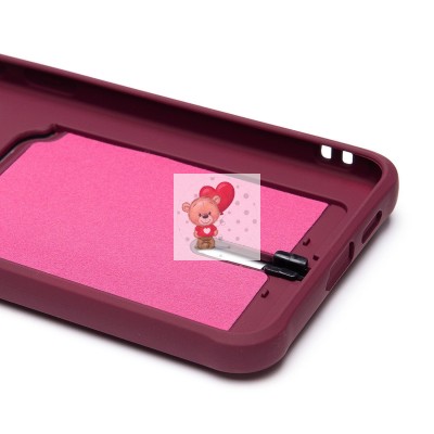 Чехол-накладка для Samsung Galaxy S24+ (бордовый) - SC304 с картхолдером