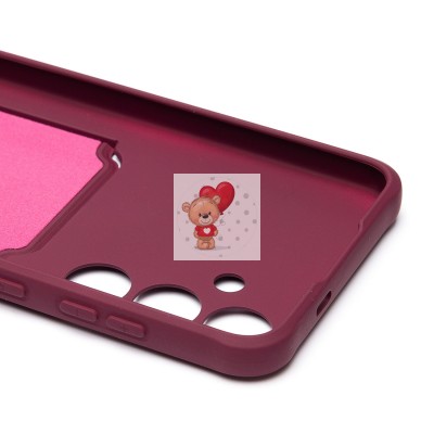 Чехол-накладка для Samsung Galaxy S24+ (бордовый) - SC304 с картхолдером