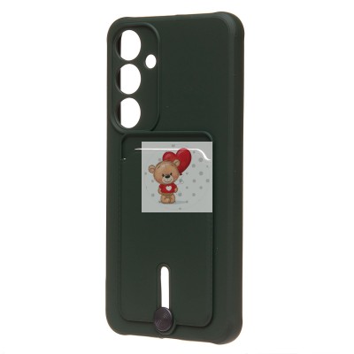 Чехол-накладка для Samsung Galaxy S24+ (темно-зеленый) - SC304 с картхолдером Чехол-накладка для Samsung Galaxy S24+ (темно-зеленый) - SC304 с картхолдером
