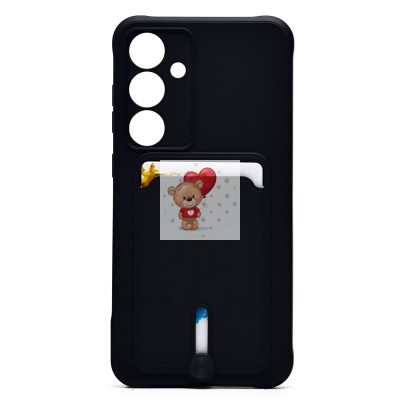 Чехол-накладка для Samsung Galaxy S24FE (черный) - SC304 с картхолдером Чехол-накладка для Samsung Galaxy S24FE (черный) - SC304 с картхолдером