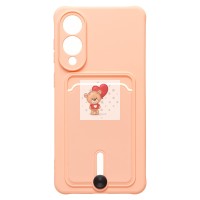 Чехол-накладка для Samsung Galaxy S25 Edge (светло-розовый) - SC304 с картхолдером