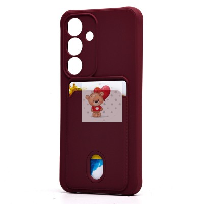 Чехол-накладка для Samsung Galaxy S25 (бордовый) - SC304 с картхолдером Чехол-накладка для Samsung Galaxy S25 (бордовый) - SC304 с картхолдером