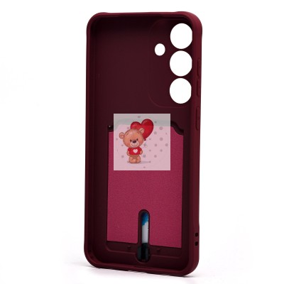 Чехол-накладка для Samsung Galaxy S25+ (бордовый) - SC304 с картхолдером