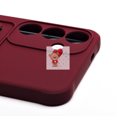 Чехол-накладка для Samsung Galaxy S25+ (бордовый) - SC304 с картхолдером