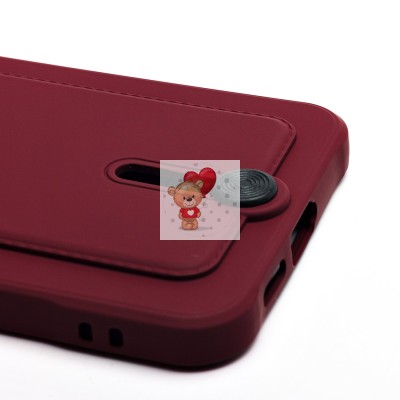 Чехол-накладка для Samsung Galaxy S25+ (бордовый) - SC304 с картхолдером