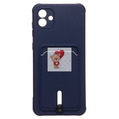 Чехол-накладка для Samsung A045 Galaxy A04 (темно-синий) - SC304 с картхолдером