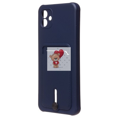 Чехол-накладка для Samsung A045 Galaxy A04 (темно-синий) - SC304 с картхолдером