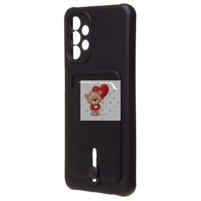 Чехол-накладка для Samsung A047 Galaxy A04s (черный) - SC304 с картхолдером