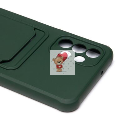 Чехол-накладка для Samsung A047 Galaxy A04s (темно-зеленый) - SC304 с картхолдером