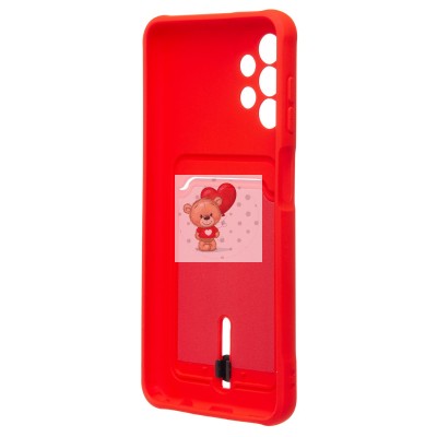 Чехол-накладка для Samsung A047 Galaxy A04s (красный) - SC304 с картхолдером