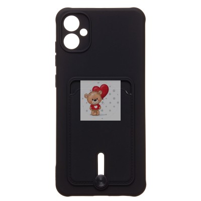 Чехол-накладка для Samsung A055 Galaxy A05 (черный) - SC304 с картхолдером