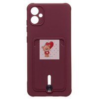Чехол-накладка для Samsung A055 Galaxy A05 (бордовый) - SC304 с картхолдером