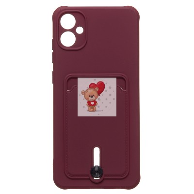 Чехол-накладка для Samsung A055 Galaxy A05 (бордовый) - SC304 с картхолдером