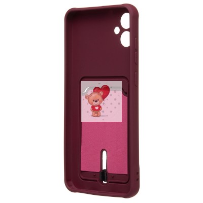 Чехол-накладка для Samsung A055 Galaxy A05 (бордовый) - SC304 с картхолдером