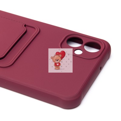 Чехол-накладка для Samsung A055 Galaxy A05 (бордовый) - SC304 с картхолдером