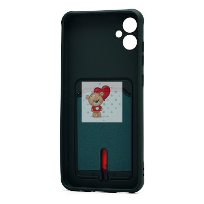 Чехол-накладка для Samsung A055 Galaxy A05 (темно-зеленый) - SC304 с картхолдером