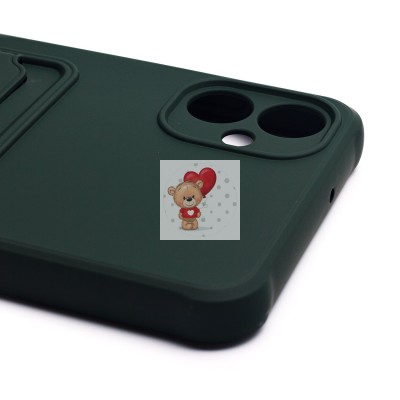 Чехол-накладка для Samsung A055 Galaxy A05 (темно-зеленый) - SC304 с картхолдером