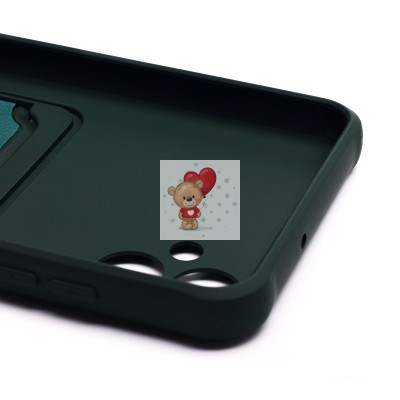 Чехол-накладка для Samsung A055 Galaxy A05 (темно-зеленый) - SC304 с картхолдером