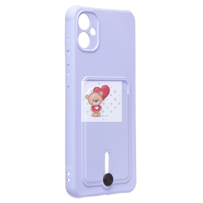 Чехол-накладка для Samsung A055 Galaxy A05 (светло-фиолетовый) - SC304 с картхолдером