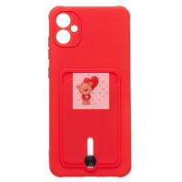 Чехол-накладка для Samsung A055 Galaxy A05 (красный) - SC304 с картхолдером