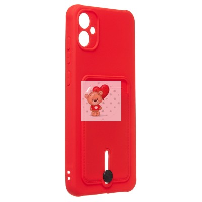 Чехол-накладка для Samsung A055 Galaxy A05 (красный) - SC304 с картхолдером