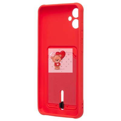 Чехол-накладка для Samsung A055 Galaxy A05 (красный) - SC304 с картхолдером