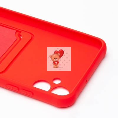 Чехол-накладка для Samsung A055 Galaxy A05 (красный) - SC304 с картхолдером