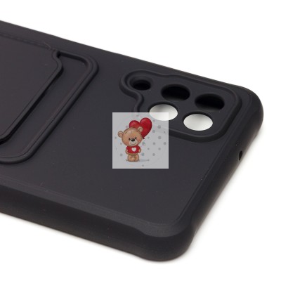 Чехол-накладка для Samsung A125 Galaxy A12 (черный) - SC304 с картхолдером