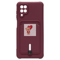 Чехол-накладка для Samsung A125 Galaxy A12 (бордовый) - SC304 с картхолдером