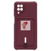 Чехол-накладка для Samsung A125 Galaxy A12 (бордовый) - SC304 с картхолдером