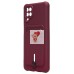 Чехол-накладка для Samsung A125 Galaxy A12 (бордовый) - SC304 с картхолдером