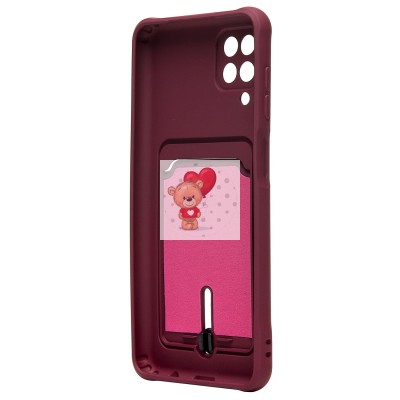 Чехол-накладка для Samsung A125 Galaxy A12 (бордовый) - SC304 с картхолдером