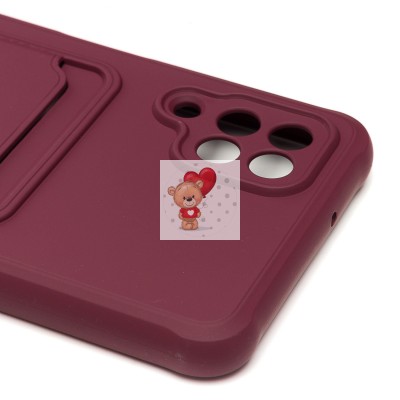 Чехол-накладка для Samsung A125 Galaxy A12 (бордовый) - SC304 с картхолдером