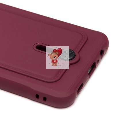Чехол-накладка для Samsung A125 Galaxy A12 (бордовый) - SC304 с картхолдером
