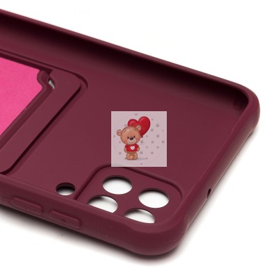 Чехол-накладка для Samsung A125 Galaxy A12 (бордовый) - SC304 с картхолдером